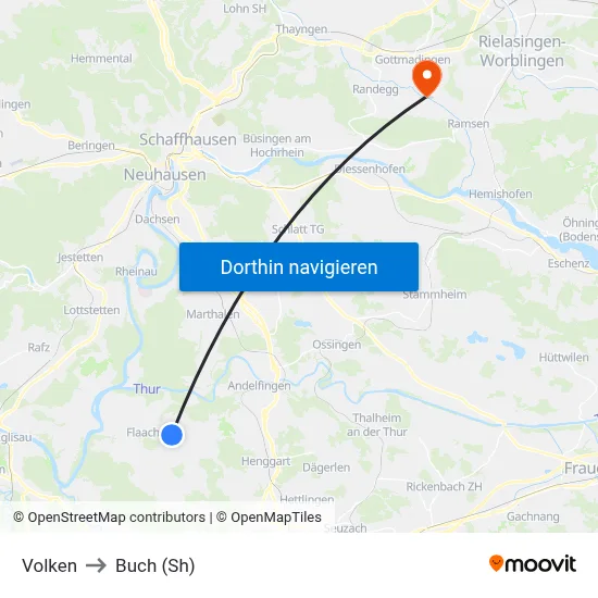 Volken to Buch (Sh) map
