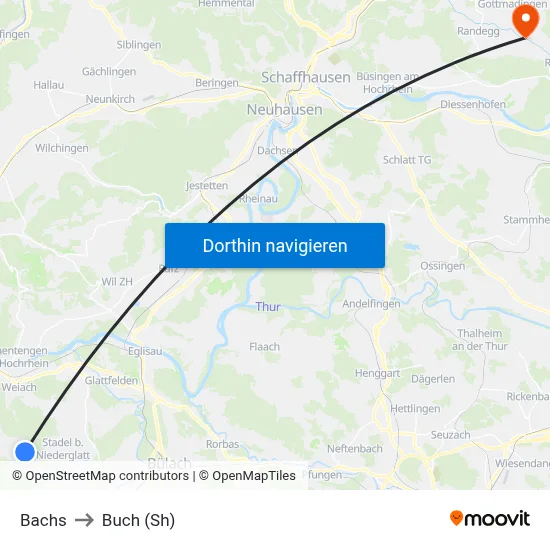 Bachs to Buch (Sh) map