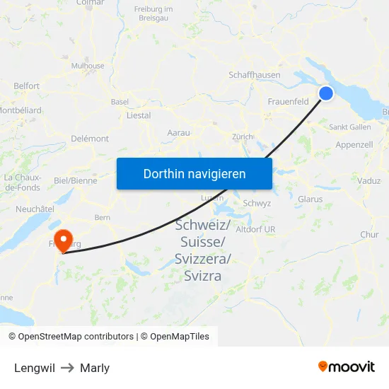 Lengwil to Marly map
