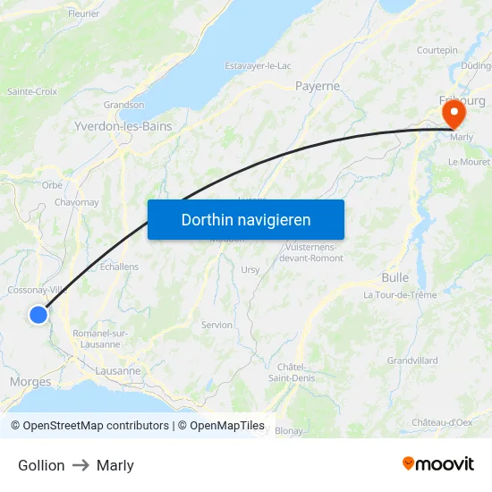 Gollion to Marly map