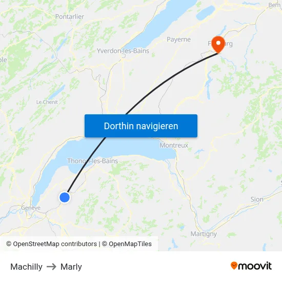 Machilly to Marly map