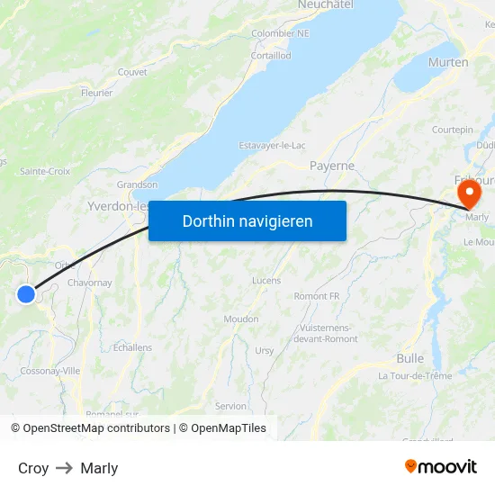 Croy to Marly map