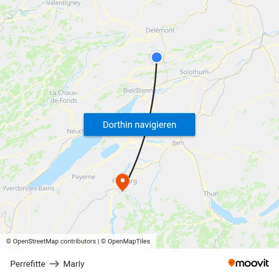 Perrefitte to Marly map