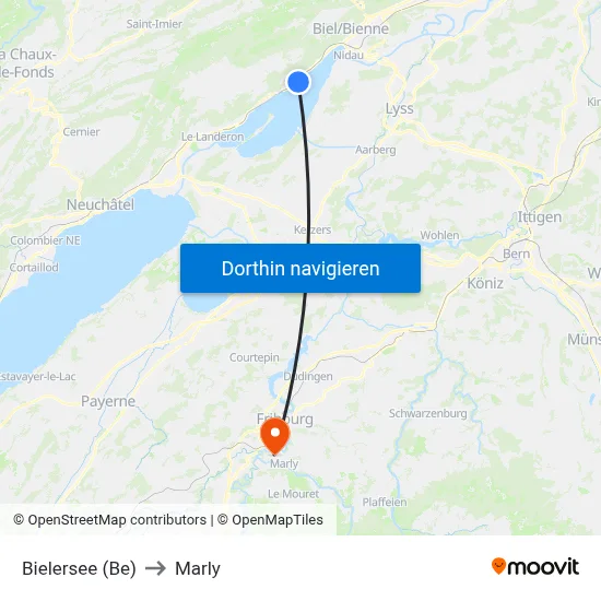 Bielersee (Be) to Marly map