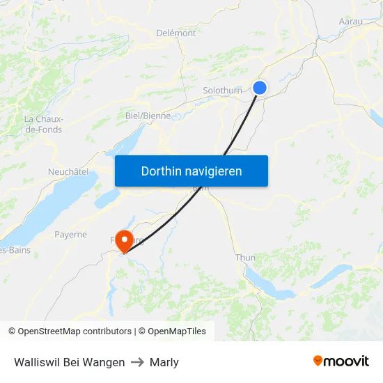 Walliswil Bei Wangen to Marly map
