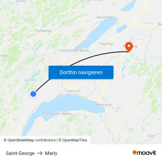 Saint-George to Marly map