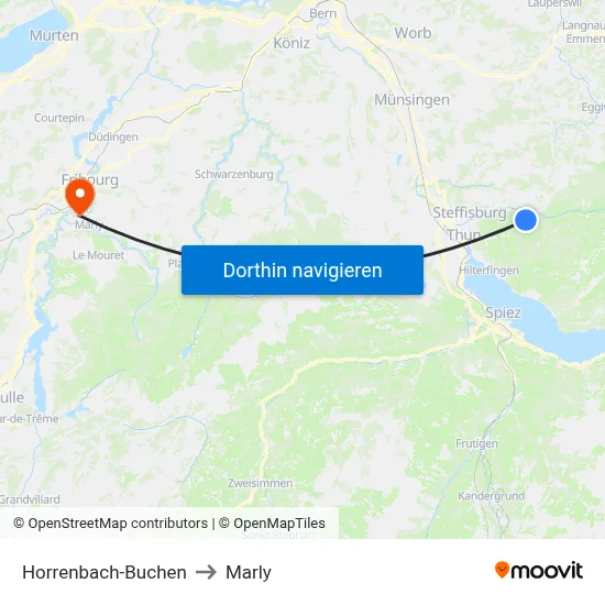 Horrenbach-Buchen to Marly map