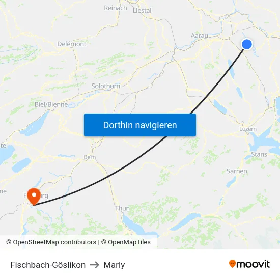 Fischbach-Göslikon to Marly map