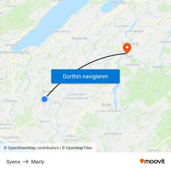 Syens to Marly map