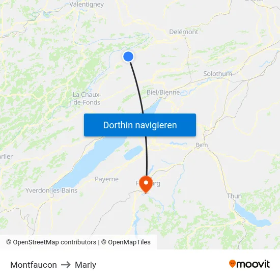 Montfaucon to Marly map