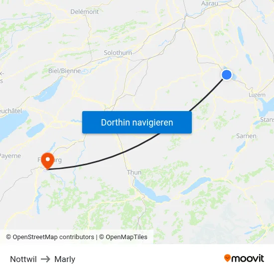 Nottwil to Marly map