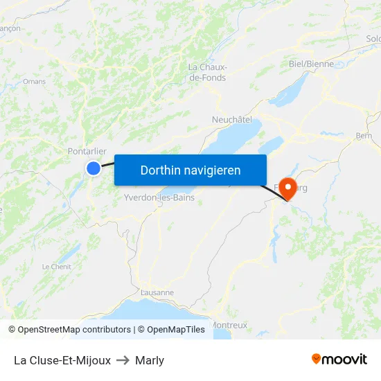 La Cluse-Et-Mijoux to Marly map