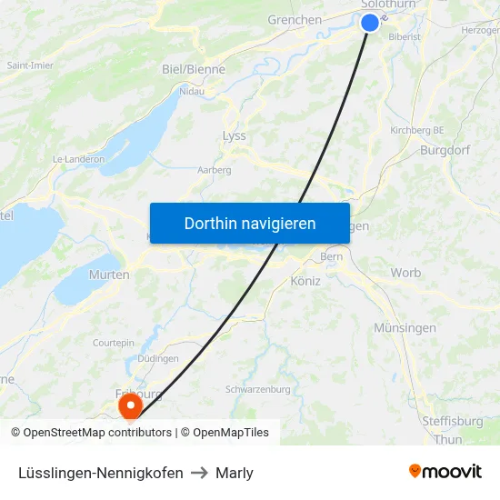 Lüsslingen-Nennigkofen to Marly map