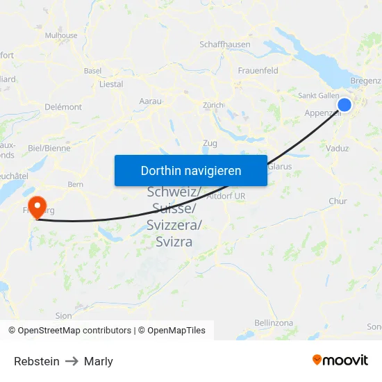 Rebstein to Marly map