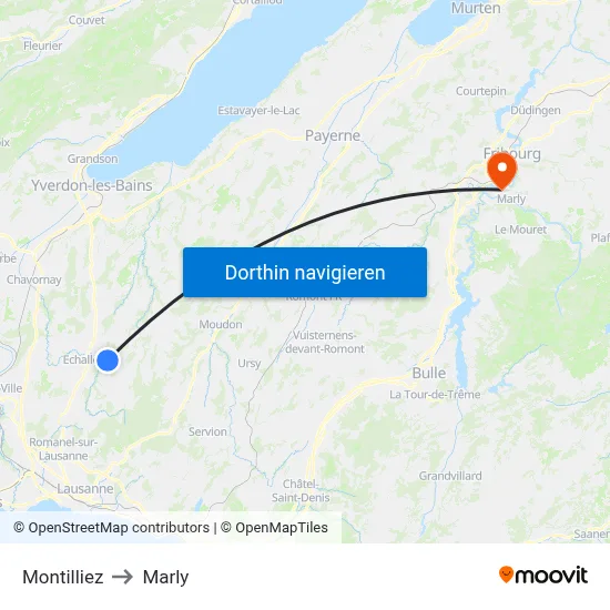 Montilliez to Marly map