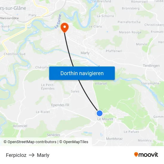 Ferpicloz to Marly map