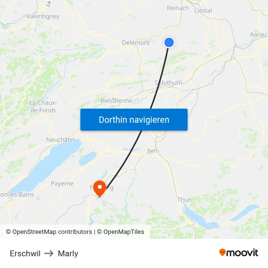 Erschwil to Marly map