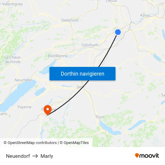 Neuendorf to Marly map