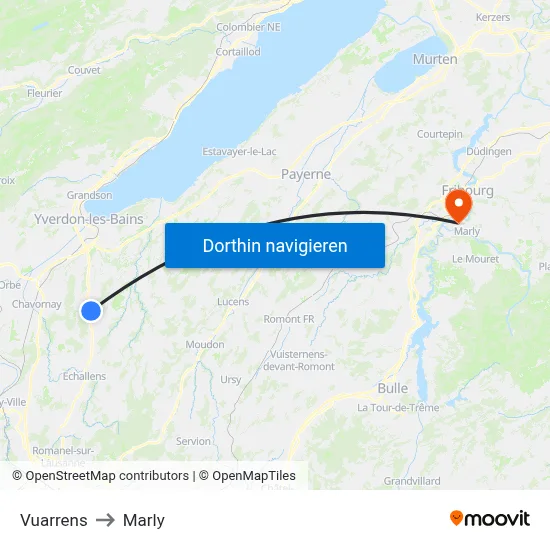 Vuarrens to Marly map