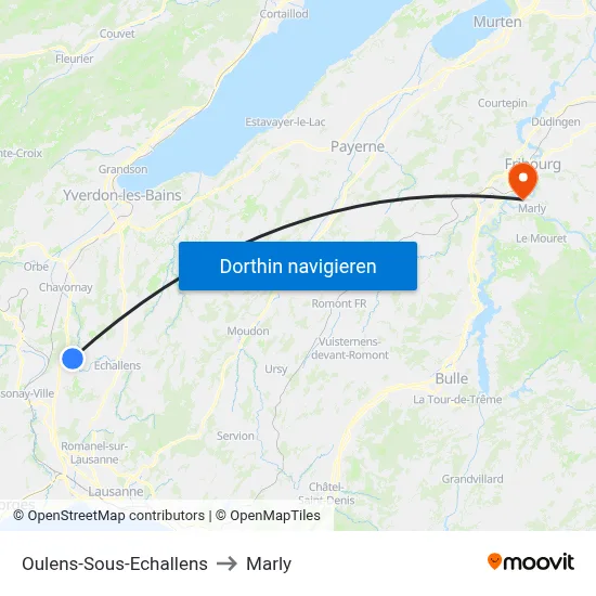 Oulens-Sous-Echallens to Marly map