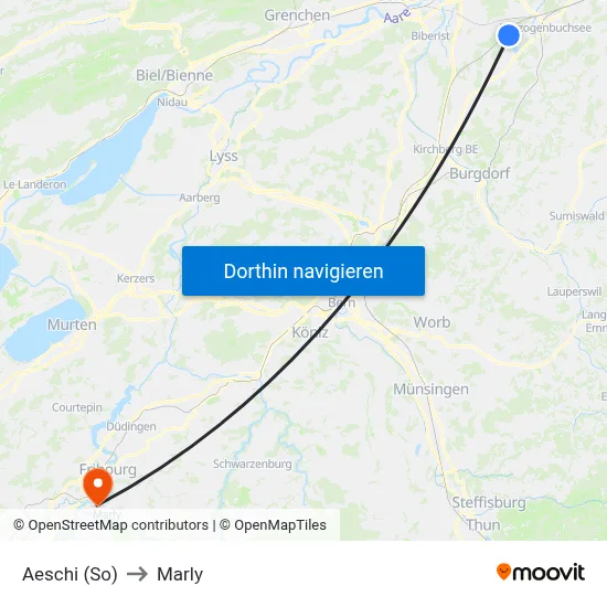 Aeschi (So) to Marly map