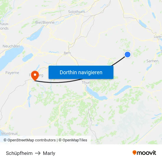 Schüpfheim to Marly map