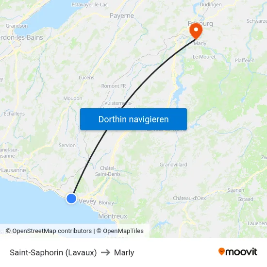 Saint-Saphorin (Lavaux) to Marly map