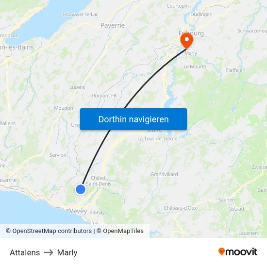 Attalens to Marly map