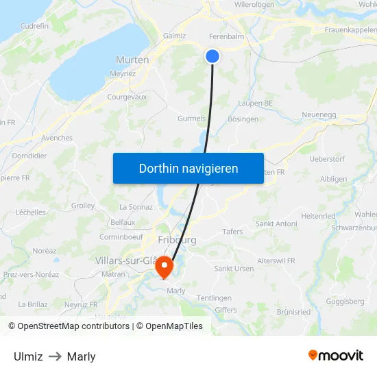 Ulmiz to Marly map