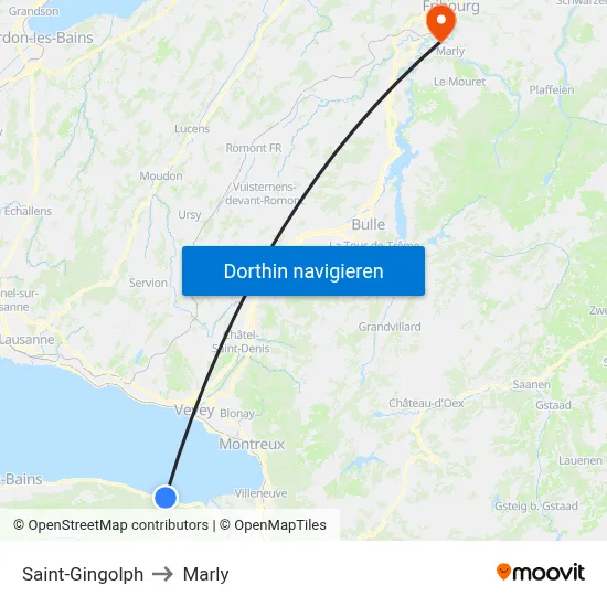 Saint-Gingolph to Marly map