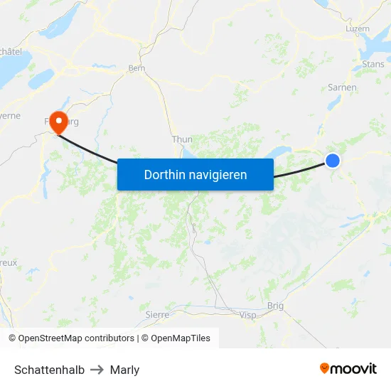 Schattenhalb to Marly map
