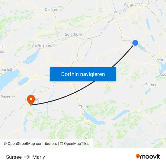 Sursee to Marly map