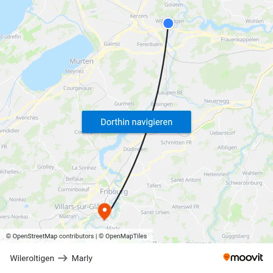 Wileroltigen to Marly map