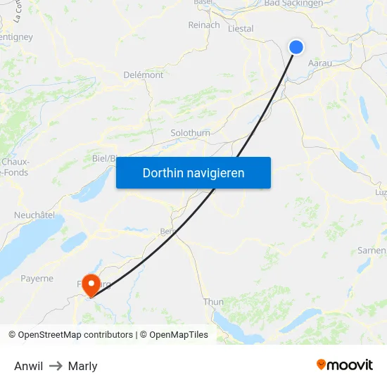 Anwil to Marly map