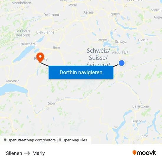 Silenen to Marly map