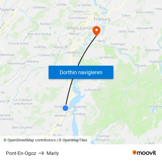 Pont-En-Ogoz to Marly map