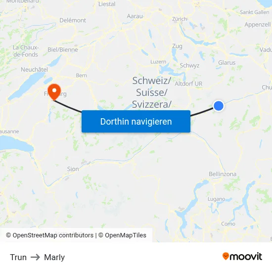 Trun to Marly map