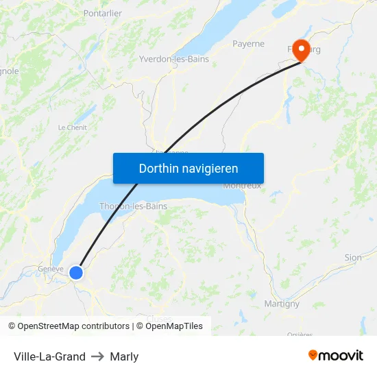 Ville-La-Grand to Marly map