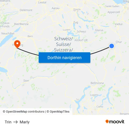 Trin to Marly map