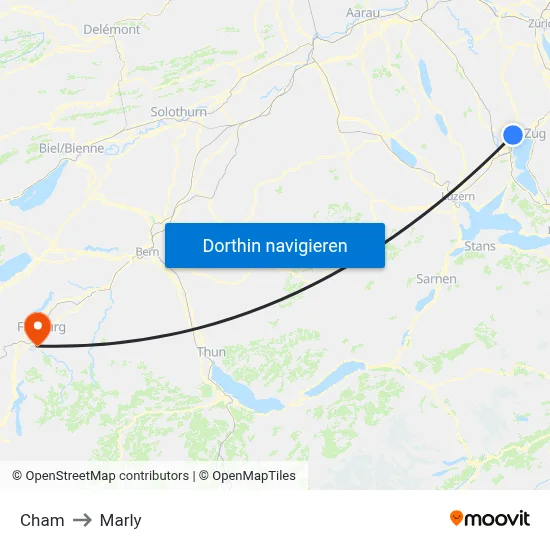 Cham to Marly map