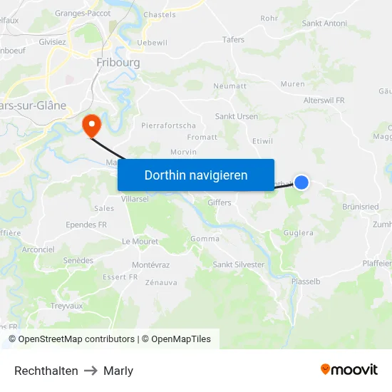 Rechthalten to Marly map