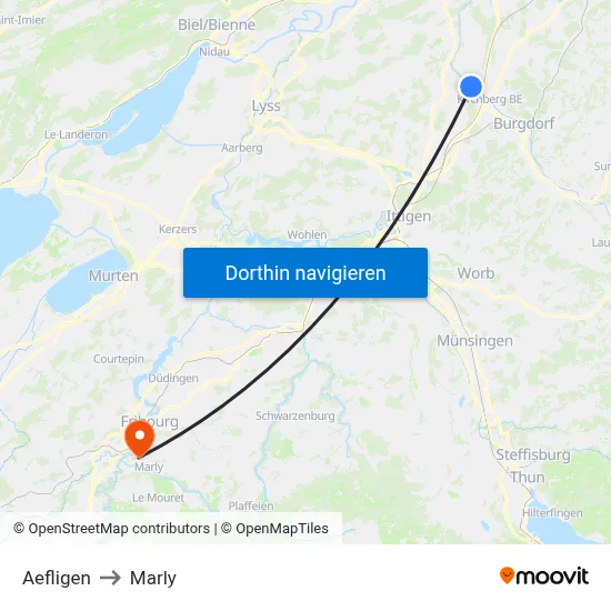 Aefligen to Marly map