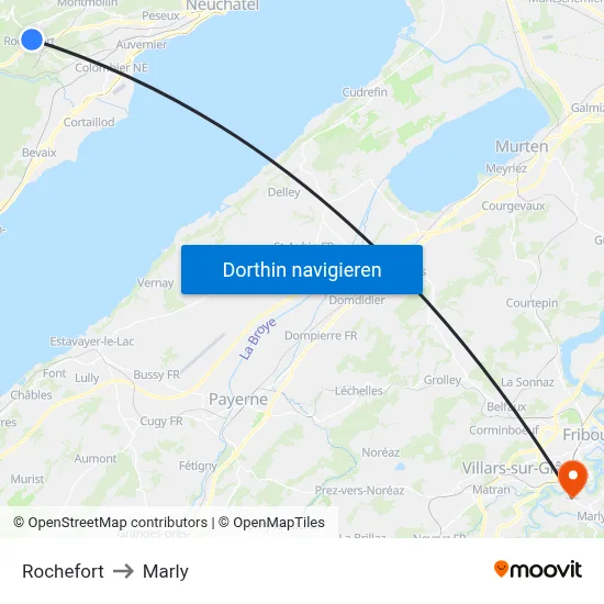 Rochefort to Marly map