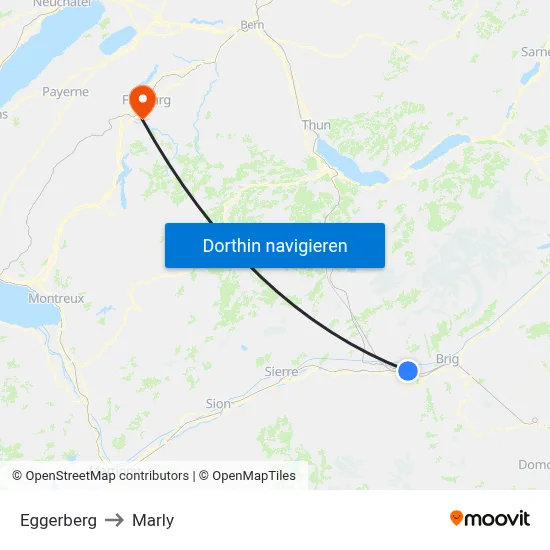 Eggerberg to Marly map