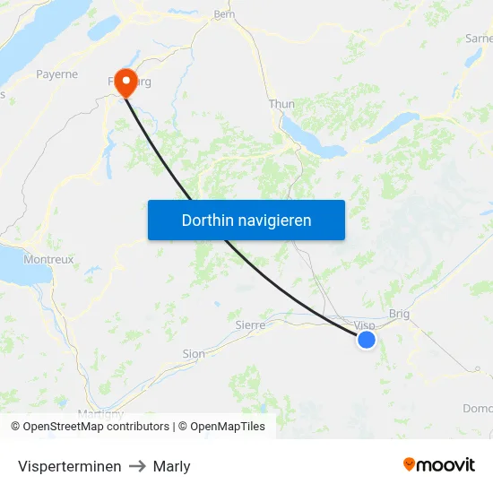 Visperterminen to Marly map