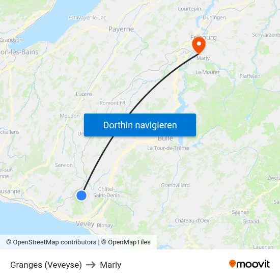 Granges (Veveyse) to Marly map