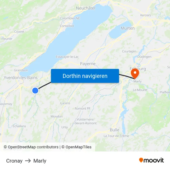 Cronay to Marly map