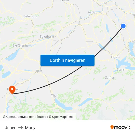 Jonen to Marly map