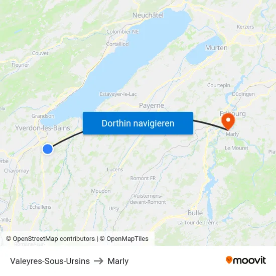 Valeyres-Sous-Ursins to Marly map