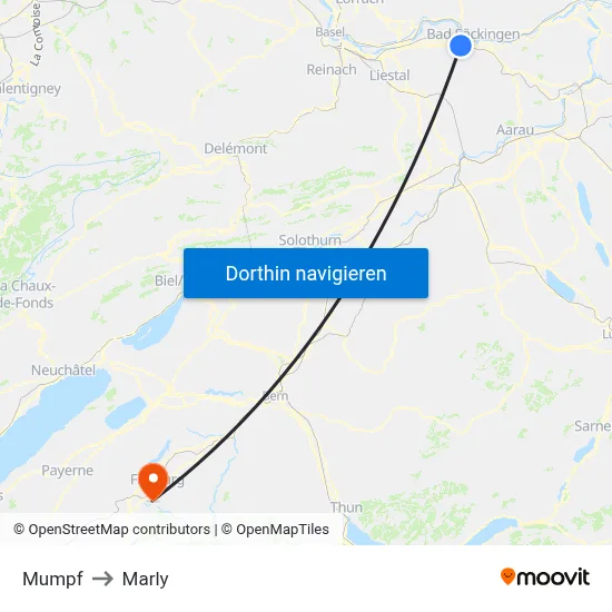 Mumpf to Marly map